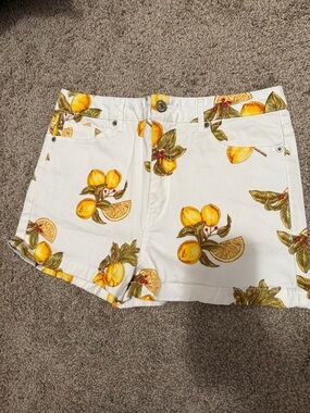 Forever 21 Fruity Lemon White Denim Shorts